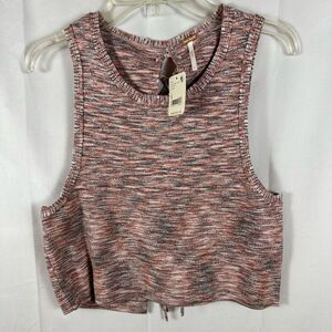 Free People FP Best of Us Knit Tank Top Marled Knit Onyx Blossom Combo S NWT